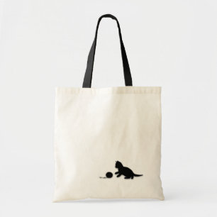 Kitten en Yarn Silhouette Bag Tote Bag