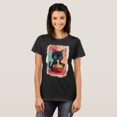 Kitten Eten Japanse noedels Anime Baby Cat Ra T-shirt (Voorkant volledig)