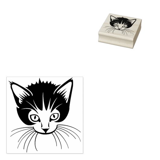 kitten face art stempel (Gestempeld)