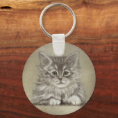Kitten Face | Digitale verf met mooie kat Sleutelhanger (Voorkant)
