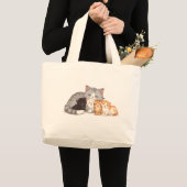 Kitten Family Cuddle Portrait - Tote Grote Tote Bag (Voorkant (product))