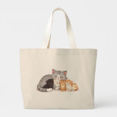 Kitten Family Cuddle Portrait - Tote Grote Tote Bag (Achterkant)