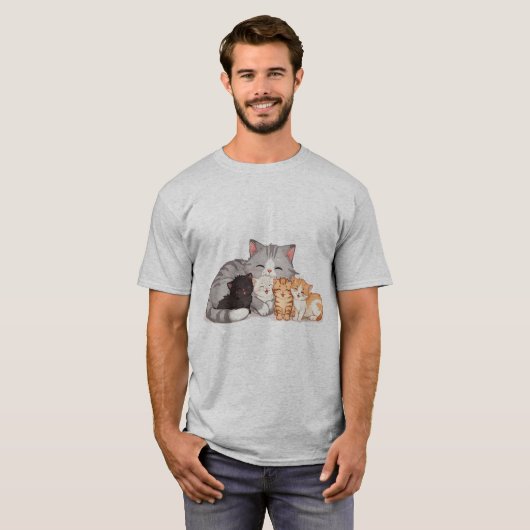 Kitten Family Snuggle T-shirt (Voorkant volledig)
