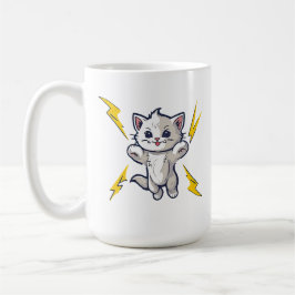 Kitten fierce pussy cat lightning bolts FEMALE ERA Koffiemok
