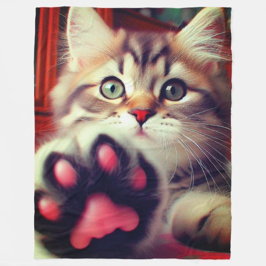 Kitten Fleece Deken (Voorkant)