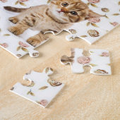 Kitten Floral Jigzaag Puzzle Legpuzzel (Zijkant)