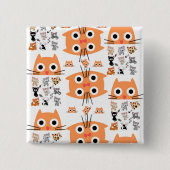 Kitten Floral Square Button (Voorkant)