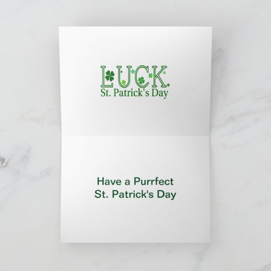 Kitten, Flowers, Shamrocks en Green Polka Dots Kaa Kaart (Binnen)