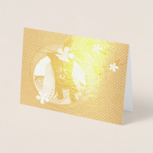 Kitten, Flowers, Shamrocks en Polka Dot, ZKOA Folie Kaarten (Voorkant)