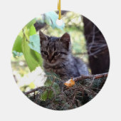 Kitten Foto Baby Cat Circle Ornament (Achterkant)