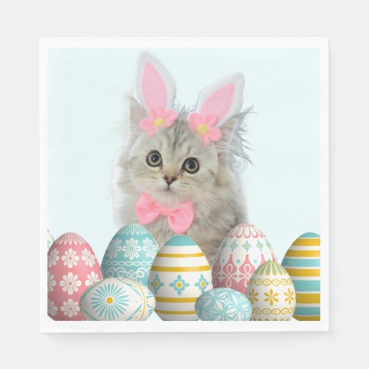 Kitten Foto Konijn Oren Servet (Voorkant)