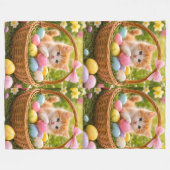 Kitten Foto Pasen Eieren Patroon  Fleece Deken (Voorkant (Horizontaal))