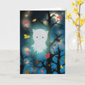 Kitten Ghost Halloween Kaart (Gele Bloem)