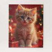 KITTEN GINGER KAT KERST JIGSAW PUZZEL (Verticaal)