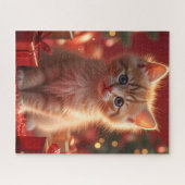 KITTEN GINGER KAT KERST JIGSAW PUZZEL (Horizontaal)