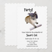 Kitten Graduation Party Invitation Kaart (Voorkant / Achterkant)