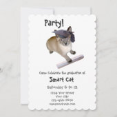 Kitten Graduation Party Invitation Kaart (Voorkant)