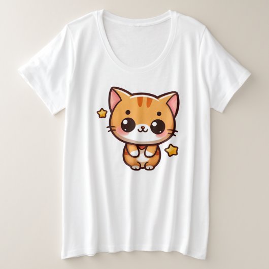 Kitten Grote Maat T-shirt (Design voorkant)