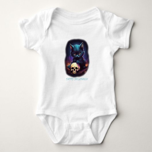 Kitten Halloween Skull Romper (Voorkant)