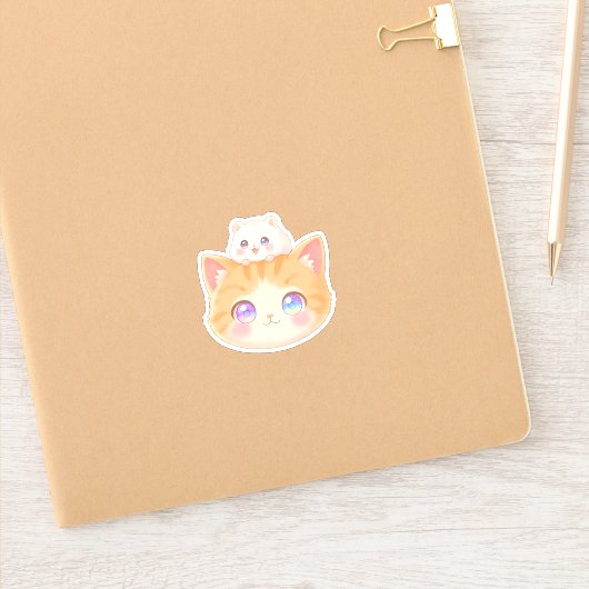 Kitten & Hamster Sticker | Happy Duo Friends (Notitieboek)