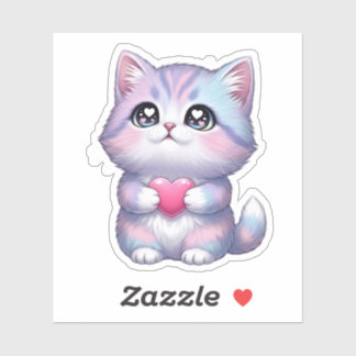 Kitten Hart Sticker Kawaii Schattig Liefde Kat Car