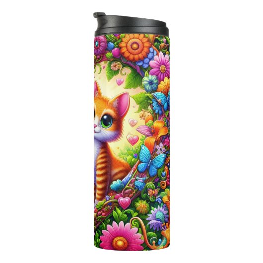 Kitten Heart Arch Spring Floral Thermosbeker (Geroteerd rechts)