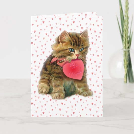 KITTEN & HEARTS door SHARON SHARPE Feestdagen Kaart (Voorkant)