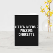 Kitten heeft een sigaret nodig kaart (Gele Bloem)