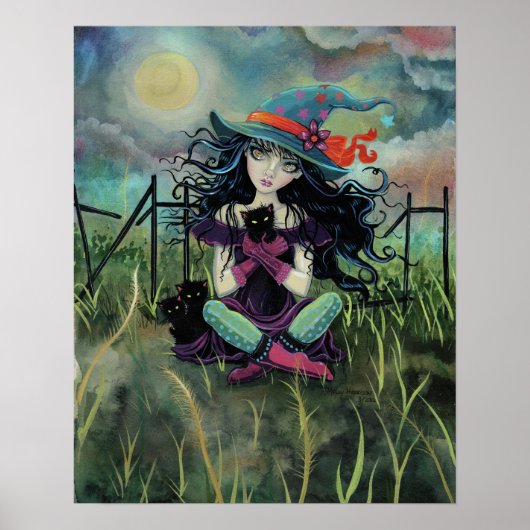 Kitten Heks Fantasie Kunst Door Molly Harrison Poster (Voorkant)