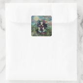 Kitten Heks Fantasie Kunst Door Molly Harrison Vierkante Sticker (Tas)