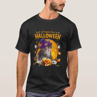 Kitten Heks Pompoen Halloween Meisjes Vrouwen Mann T-shirt