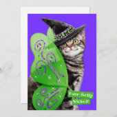 Kitten Heksen Sprookje Kaart (Voorkant / Achterkant)