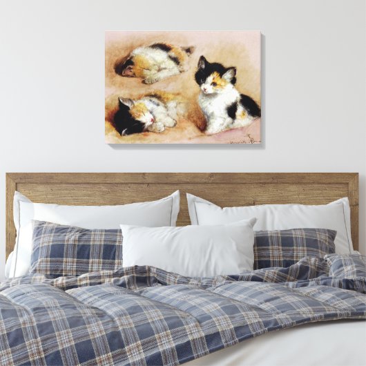Kitten, Henriëtte Ronner-Knip Canvas Afdruk (Insitu (Slaapkamer))