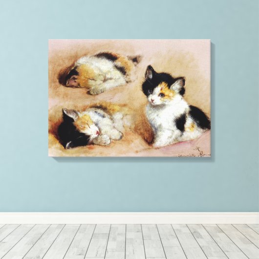 Kitten, Henriëtte Ronner-Knip Canvas Afdruk (Insitu (Houten vloer))