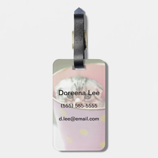 Kitten Hiding Bagagelabel (Achterkant verticaal)