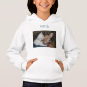 Kitten/hondenhoodie met gepersonaliseerde naam. (Voorkant)