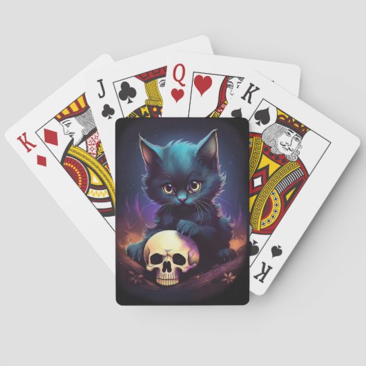 Kitten Horror Skull Pokerkaarten (Achterkant)