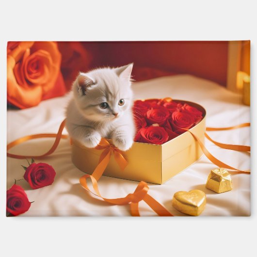 Kitten houden van teder romantisch mooi cadeau magneet (Voorkant)