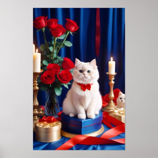 Kitten houden van teder romantisch mooi cadeau poster (Voorkant)