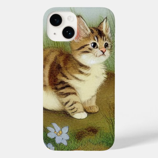 Kitten Illustratie met bloemen Case-Mate iPhone Case (Achterkant)
