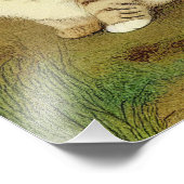  Kitten Illustratie met bloemen Foto Afdruk (Hoek)