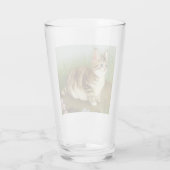 Kitten Illustratie met bloemen Glas (Achterkant)