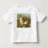  Kitten Illustratie met bloemen Kinder Shirts (Voorkant)