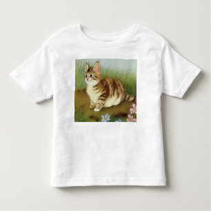  Kitten Illustratie met bloemen Kinder Shirts