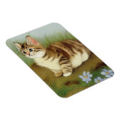 Kitten Illustratie met bloemen Magneet (Rechterzijde)