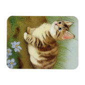 Kitten Illustratie met bloemen Magneet (Horizontaal)