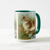 Kitten Illustratie met bloemen Mok (Voorkant rechts)