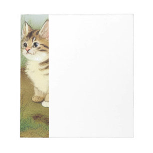 Kitten Illustratie met bloemen Notitieblok