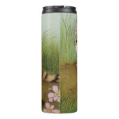 Kitten Illustratie met bloemen Thermosbeker (Achterkant)