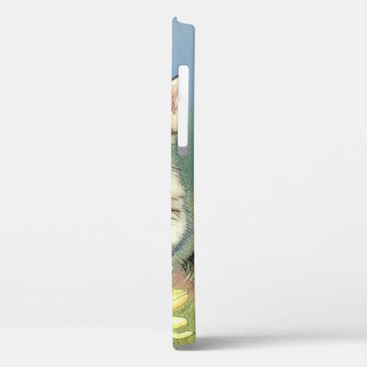  Kitten Illustratie met Gele Bloemen Case-Mate iPhone Case (Achterkant / Links)